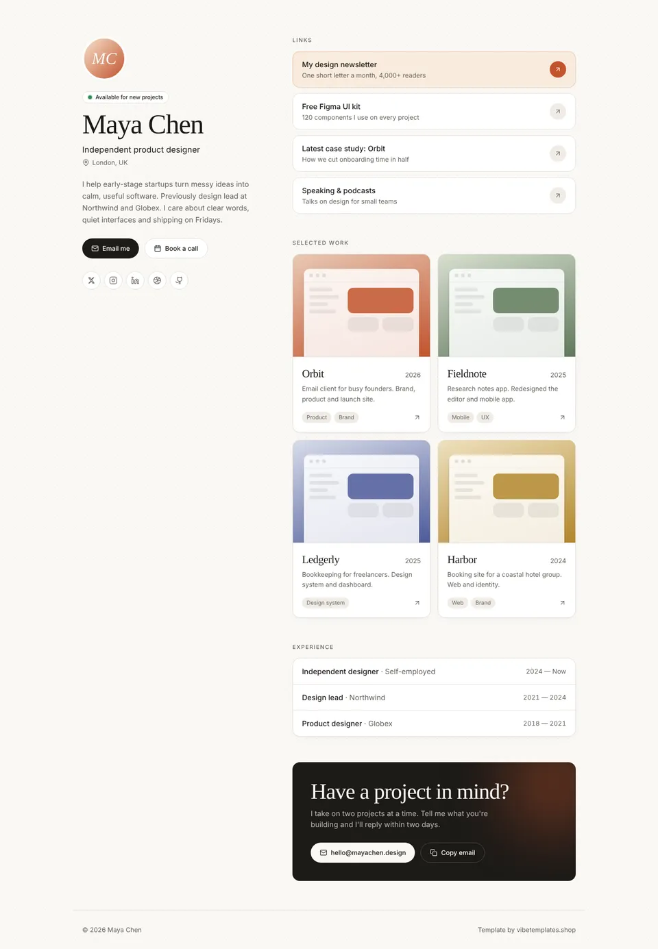 Folio desktop full page